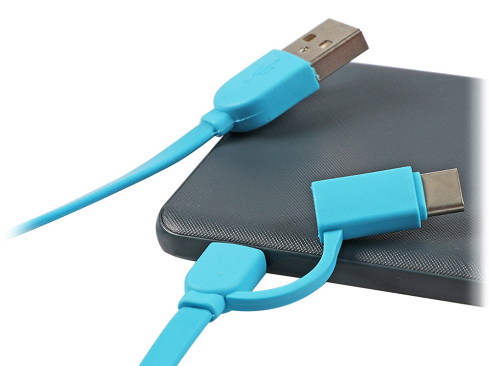 2 In 1 Micro Type C USB Extension Cable 2.1A For Smartphone Length 1M OEM ODM