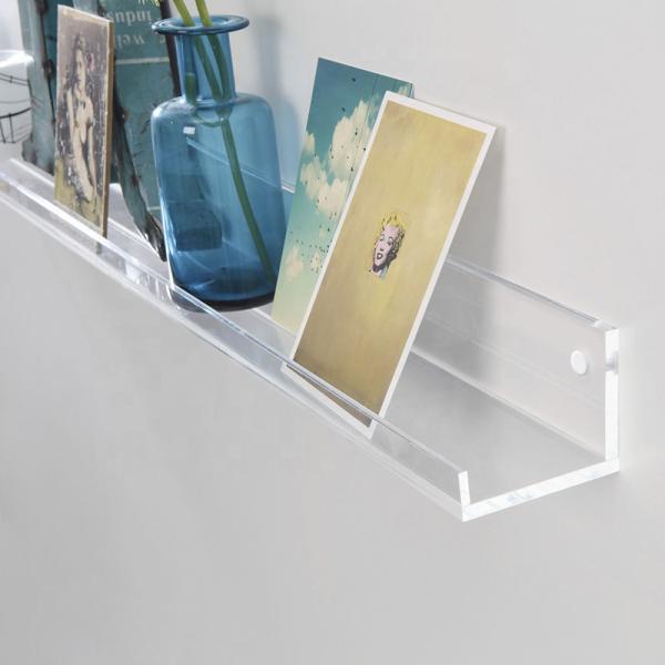 Small Lucite Display Stands Wall Bookcase Plexiglass Corner Floating Shelf For Art