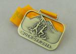 3D Die Casting Running Ribbon Medals For 2014 Muck Off And Antique Brass Plating