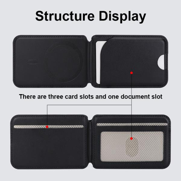 Embossed Logo MagSafe Wallet Adjustable Phone Stand Magnet Wallet Card Holder