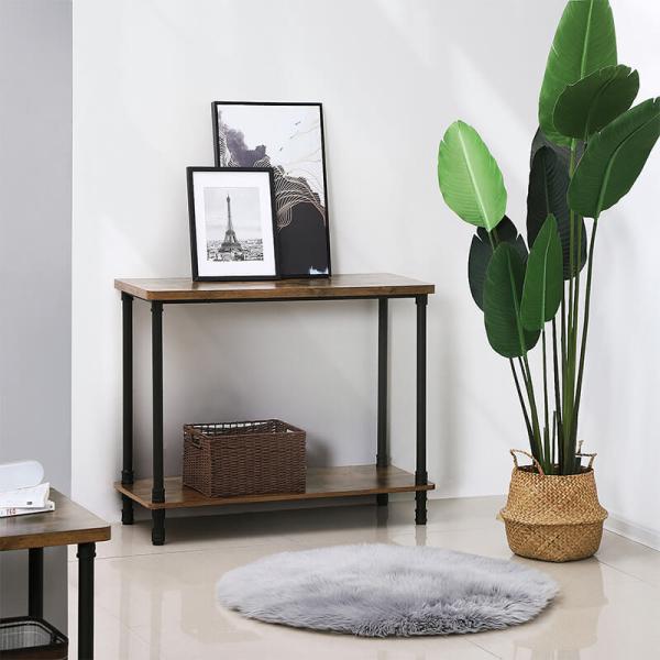 Quality Vintage Rustic Console Table for Home, Particleboard Sofa Table with Metal Frame, ULNT82X for sale
