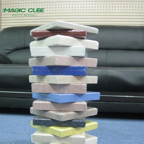 Glass Wool Fabric Wrapped Wall Panels Aluminium Frame For Fire Protection