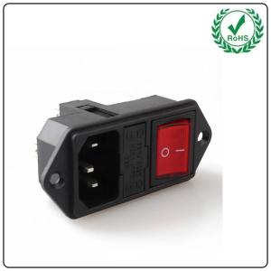 Buy cheap AC Power Connector Inlet Socket LZ-14-F14 C14 10A 250V 3 Pin Plug Toggle Switch Wiring SDK product
