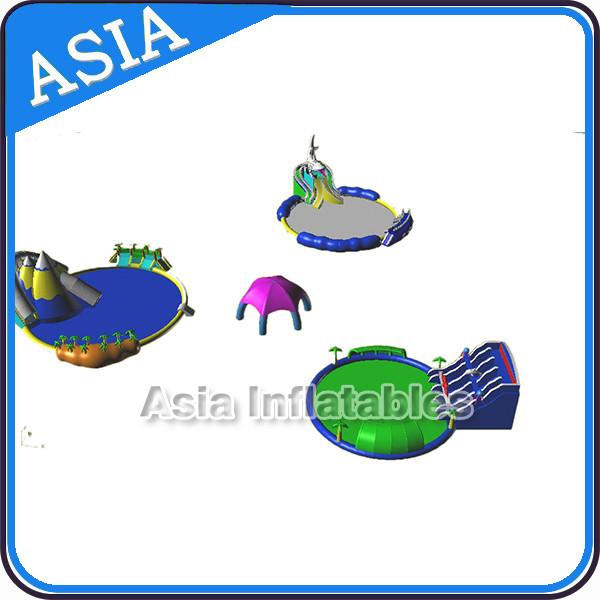Quality Removable Inflatable Water Park Pool , Inflatable Slide And Pool , Inflatable WaterPark With Pool and Slide for sale