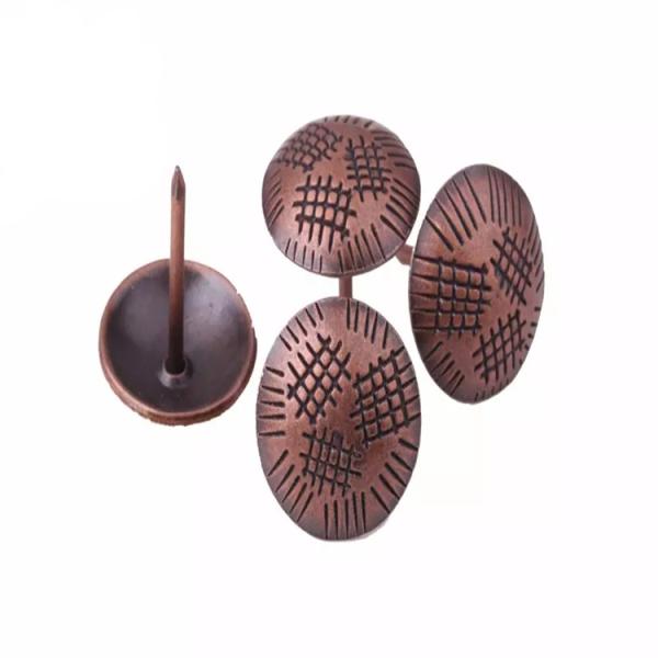 Round Dome Decorative Upholstery Nails Red Copper / Bronze For Sofa