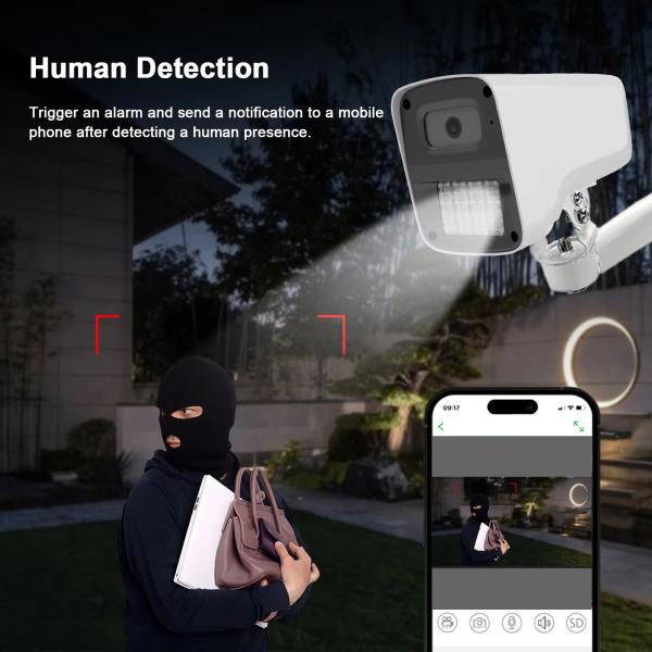HD Dual Light Night Vision Waterproof Bullet Network Camera Smart IP POE Starlight Two Way Audio Bullet Security Camera