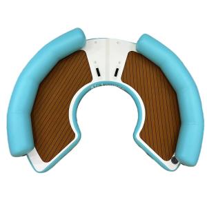 Outdoor Inflatable Swim Island Floating Raft, Inflatable Floating Water Jet Ski Dock Floats Platform With Ladder