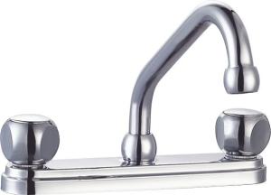 360 Degree Swivel Chrome 2 Handle Kitchen Faucet OEM ODM