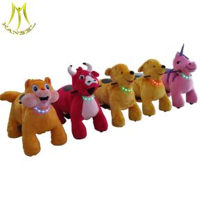 Hansel wholesale electric plush animal scooter with musical and led light