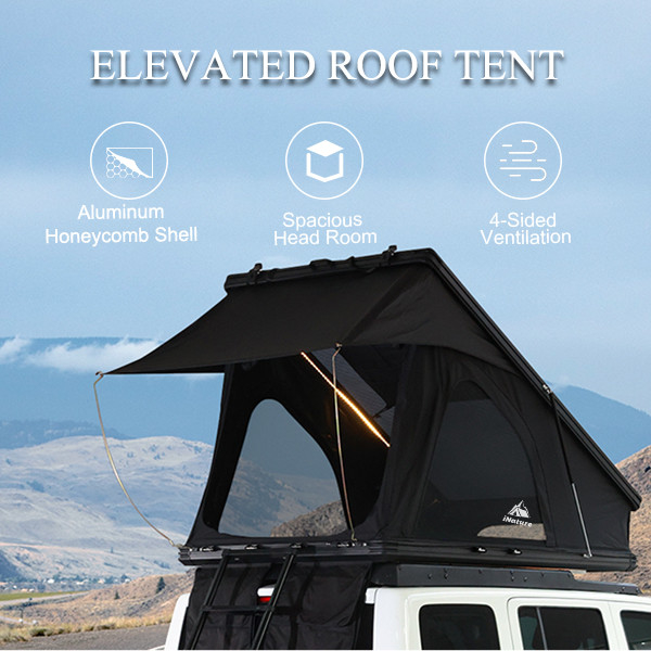 Aluminum Shell Elevated Big Hard Roof Tent 4 Season Car Roof Top Tent 65kg