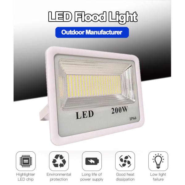 PIR Reflector Led Flood Light 200W 20000lm Black White Aluminum Body