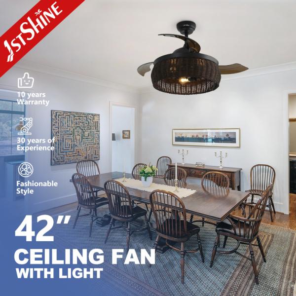 Quality Remote Control Caged Light Ceiling Fan , Decorative LED Ceiling Fan for sale