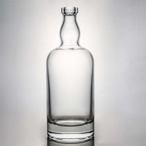 China Clear Glass Vodka Whiskey Rum Bottles 750ml With T Cork Heavy Base Empty for Your Needs on sale