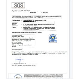 Dongguan Fangxin Gift Manufacturing Co., Ltd. Certifications