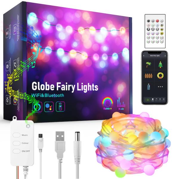 Quality Intelligent Alexa Smart Wifi LED Bulb Usb Voice Control Christmas Led String Light for sale