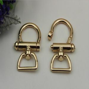 China Fashion high quality zinc alloy light gold 25 mm metal spring snap hook for lanyard on sale