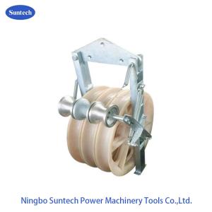 Buy cheap 508 mm Transmission Line Conductor Stringing Pulley Block With Grounding Rollers product