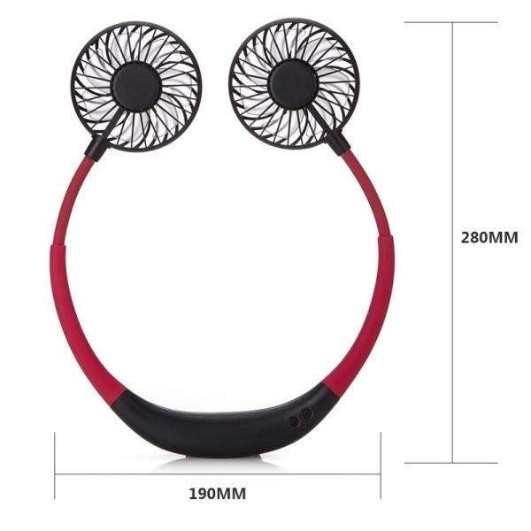 Rechargeable LED Light Hanging Neck USB Charging Mini Fan