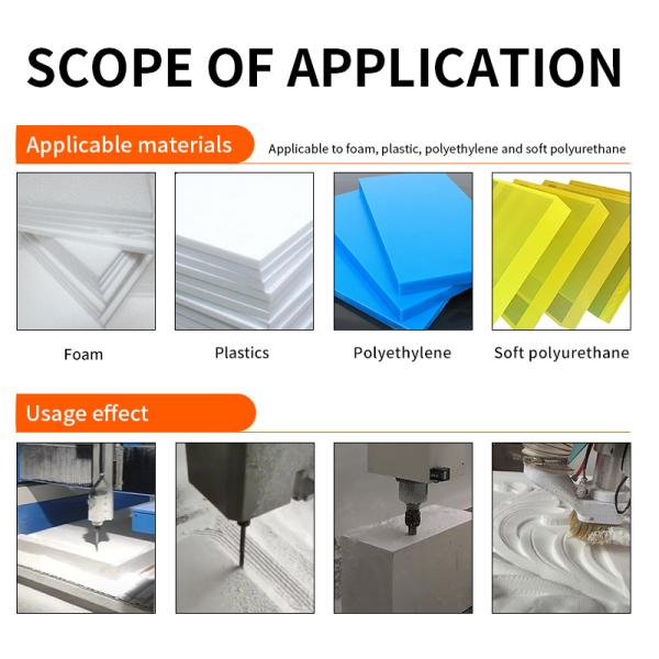 4 6 Flutes EVA Bit Foam Milling Cutter 6mm 8mm Flat Bottom End Mill