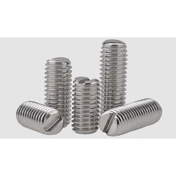 ISO4766 Stainless Steel Slotted Set Screws with Flat Point Slotted Drive Flat Point Headless Screw