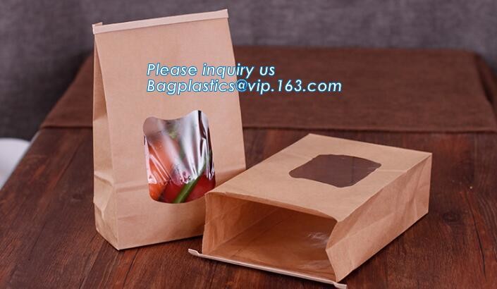 Custom Printing Recycled Brown Kraft Paper Bags,Custom Printed Factory Glassine Paper Bread Small Brown Bag, bagease