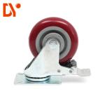Red Color Plastic Anti Static Flat Casters Swivel Type Custom Design