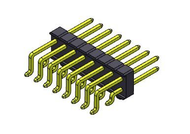 Quality Pin Header Connector 2.54mm Single Row  SMT TYPE With Pegs 2*2PIN To 2*40PIN H=2.54MM for sale
