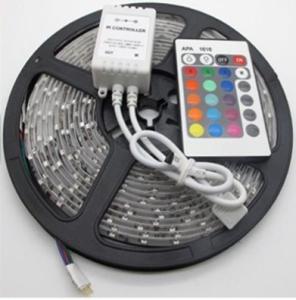 China SMD5050 indoor decoration use IP20 DC24V 5m/roll 4-in-1 rgb flexible strip with smart rgb controller on sale
