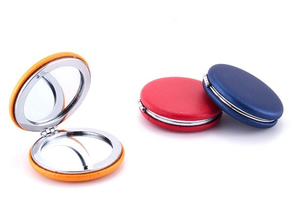 Quality Foldable PU ABS Cosmetic Compact Mirror Macaroon Pocket Makeup Mirror for sale
