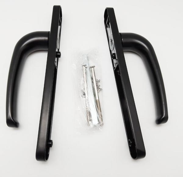 Quality Bend Shape PVD Door Window Handles Zinc alloy material Black Color With Pipe Screws for sale
