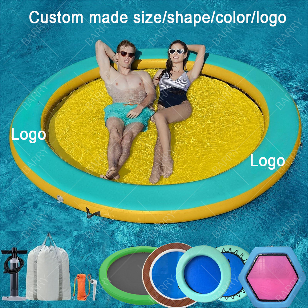 Round Inflatable Water Hammock Floating Raft 10 Classic Lounge Inflatable Hammock For Adults Kids