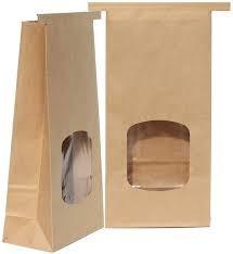 Quality Offset Printing Biodegradable Paper Bags With Clear Window for sale