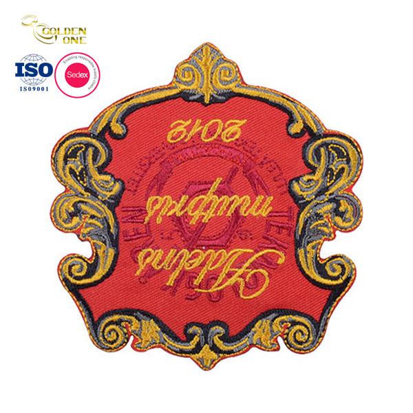 Quality Noble Embroidered Cloth Patches Iron On Hook And Loop For Self Adhesive Backing for sale