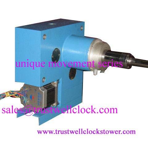 Movement mechanism for outdoor building clocks, working with stepper motor &