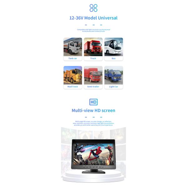 10 Inch Car DVR Camera 4 Way Truck Traffic Reversing Video Fixed Speed Measurement