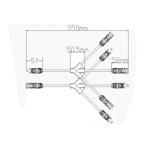Black 30A 28 AWG 360mm Custom Made Wiring Harness