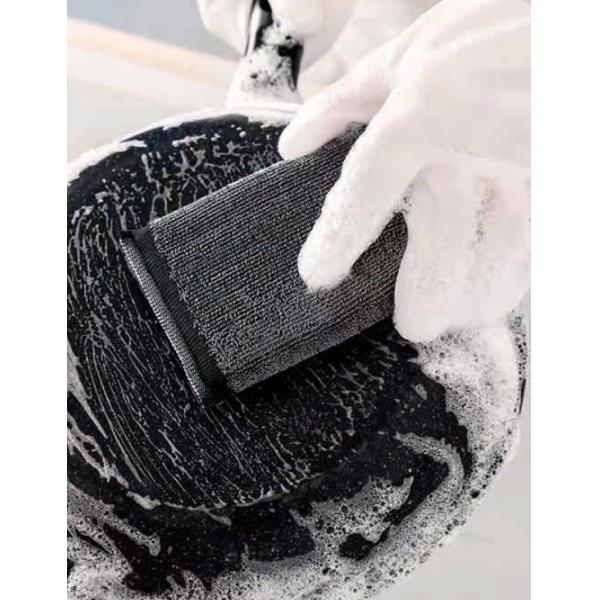 Dual-Sided Kitchen Sponge Brush with Steel Wire Scrubber