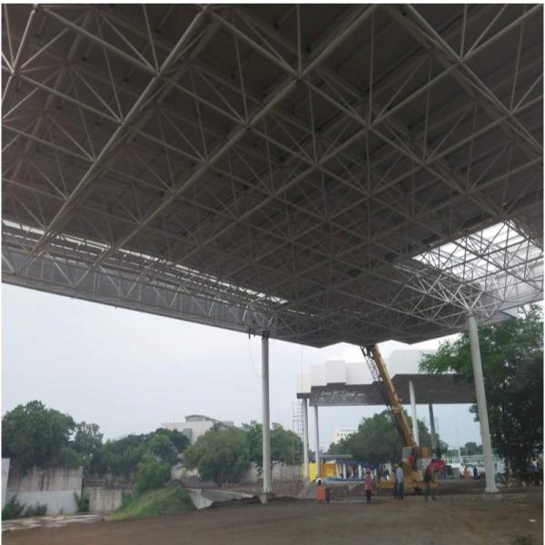 Q355 Steel Space Frames 0.5mm 0.9mm Construction Steel Structure Roofing