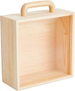 Buy cheap Toy Figure Display Box Wood Craft Shadow Boxes Transparent Acrylic Sliding Lid Wooden Gift Boxes with Clear Lid product
