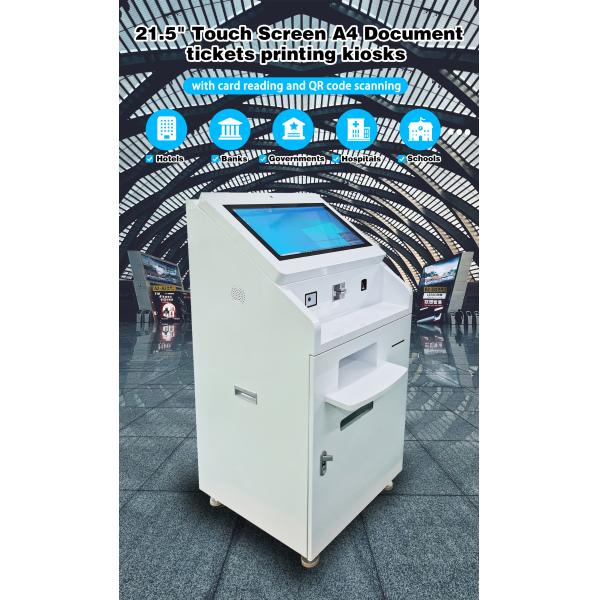 Tickets Printing Touch Screen Kiosk Bank Government Totem With Self Service All In One
