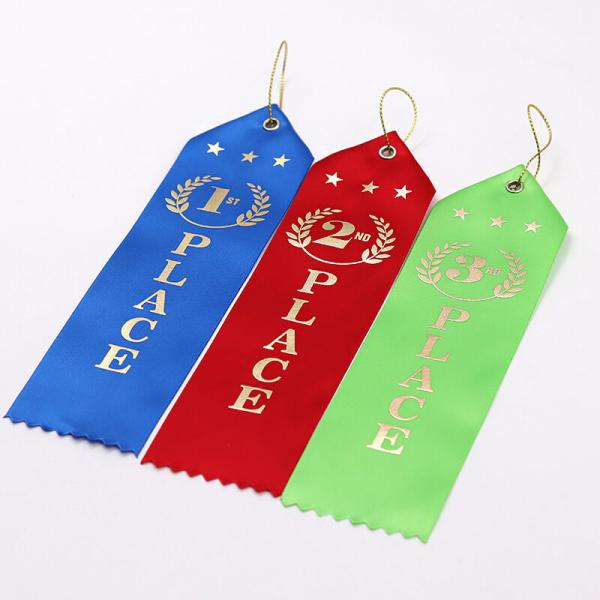 Quality Logo Printing Custom Award Ribbons 100% Polyester Material Single Face for sale