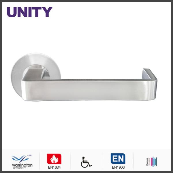 Quality Stainless Steel Fire Door Lever Handle EN1906 and EN1634 Satin Finish for sale