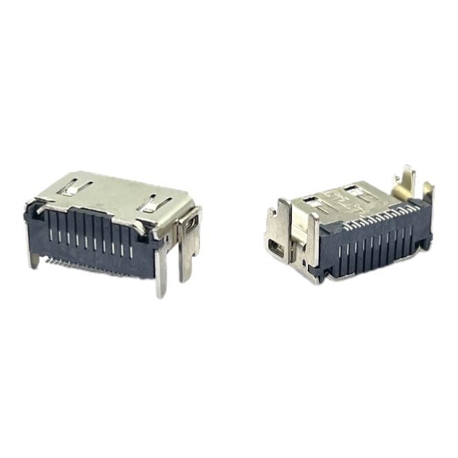 LCP Black Vertical Micro HDMI Socket Connector Type A Digital Interface SMT RA 19Pin