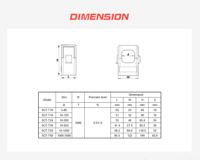 SCT-T10/T16/T24/T50/T60 330mV Output Mini Split Core Current Transformer AUTOTRANSFORMER