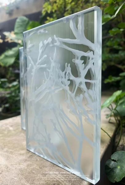 Quality Acid Etched Frost Art Tempered Glass SGCC OEM Ultra Clear for sale