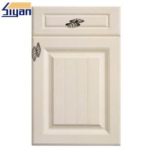 China Flat Panel Kitchen Cabinet Doors Vinyl Wrapped / MDF Kitchen Cupboard Doors on sale
