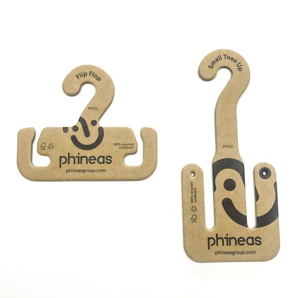 Eco-Conscious Cardboard Hangers for Luxury Sandal Brands | Silk Printed Logo