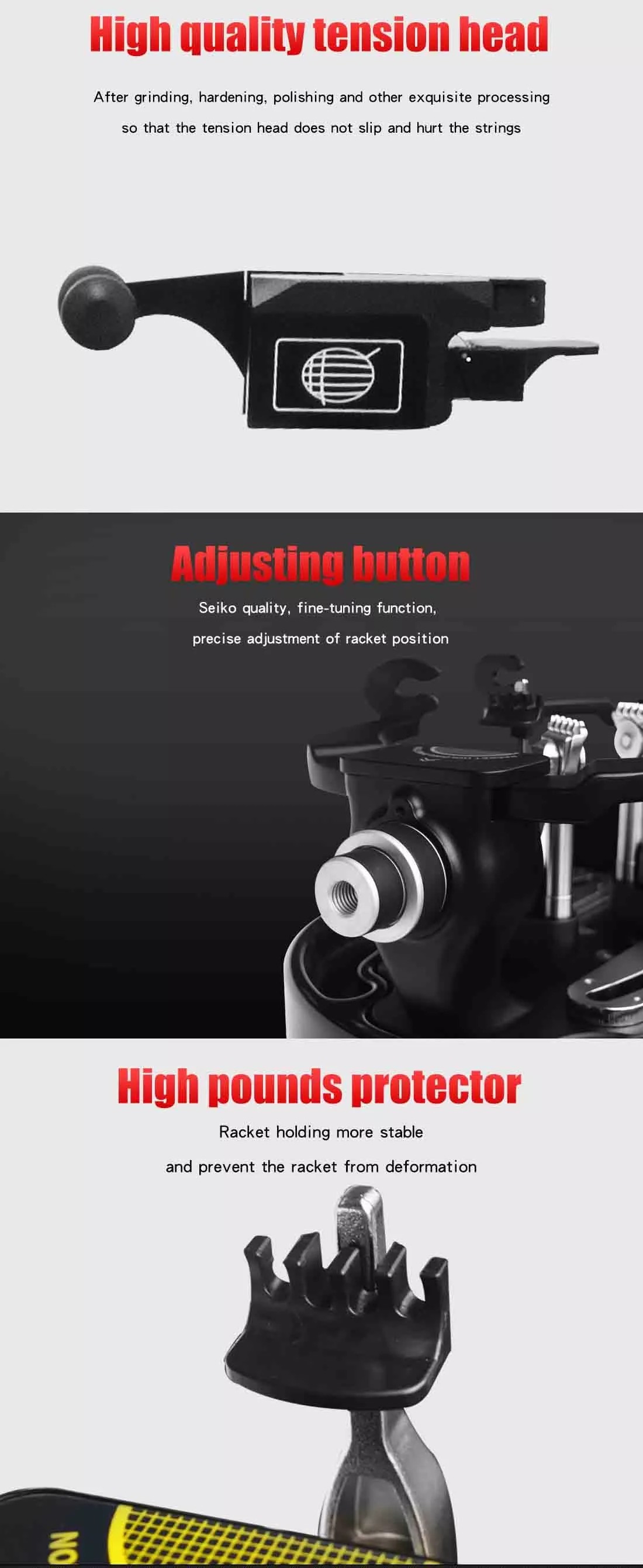 90W Electronic Badminton Racket Stringing Machine Programmable