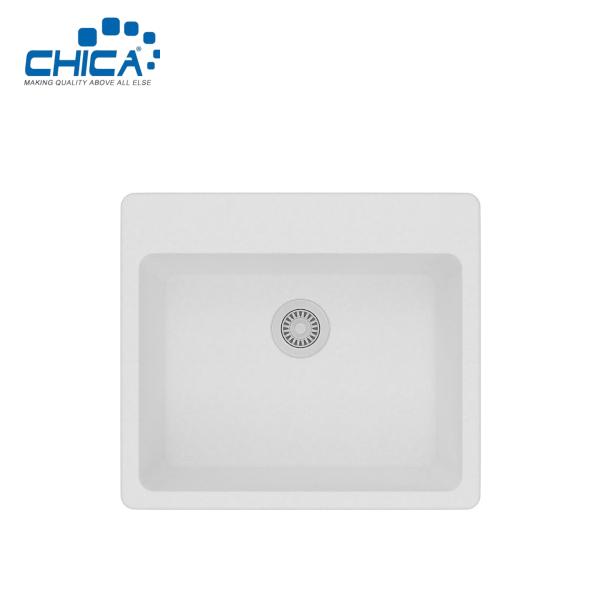Quality Single Bowl Topmount Granite Kitchen Sink For Apartment Granite Composite Kitchen Sink For Hotel for sale