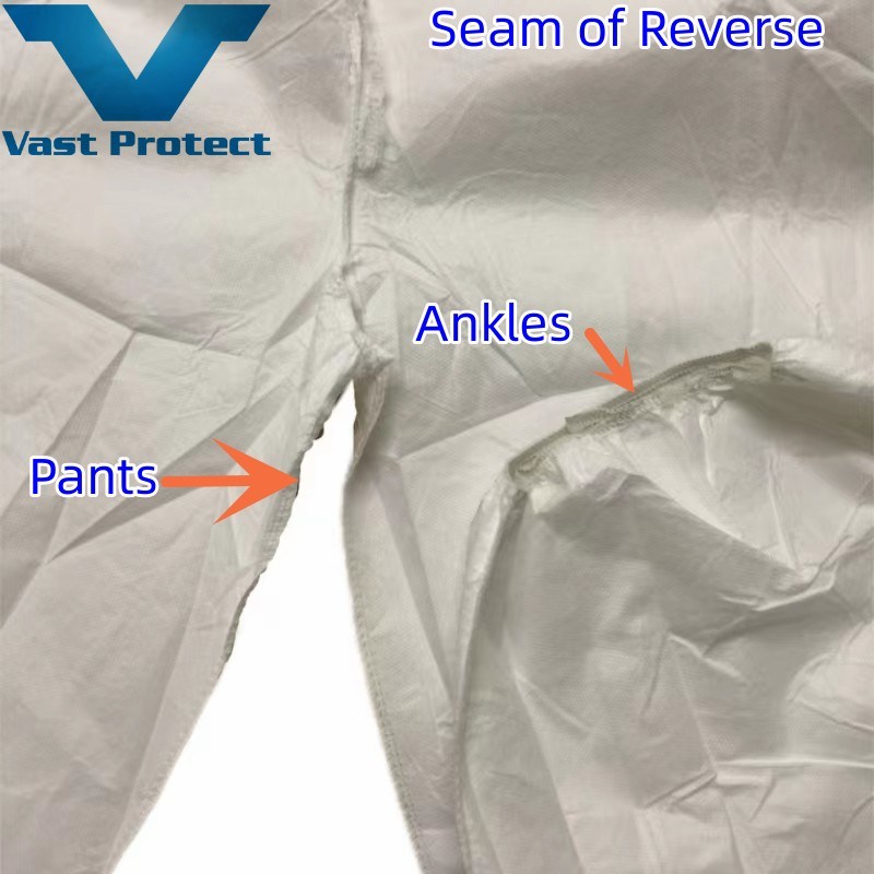 Type 5/6 Disposable White Breathable Anti-Static Soft Microporous Protective Coverall